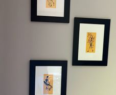 3 framed African style prints