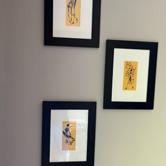 3 framed African style prints