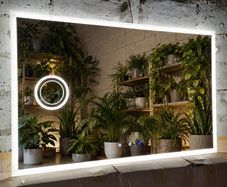 LED Bathroom Mirror 130x80cm Speakers Weather Station Adjustable Light Temperature 3000-7000K Bright Touch Switch
