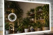 LED Bathroom Mirror W-Fi Weather Station Bluetooh Speakers Makeup Cosmetic Bright Tricolor Light