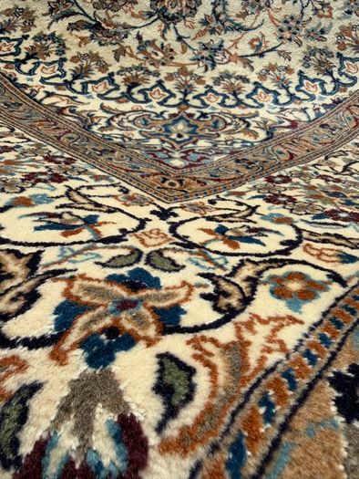 Elegant Large Persian Nain Rug | Hand-Knotted Wool | 343cm X 250cm
