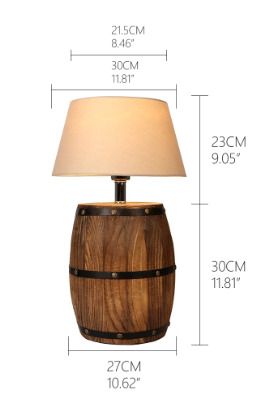 Natural barrel decoration lighting table lamp bedroom bedside night light bar cafe restaurant creative desk lights