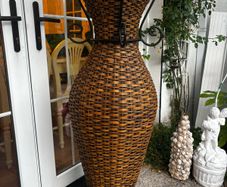 Large wicker plant pot