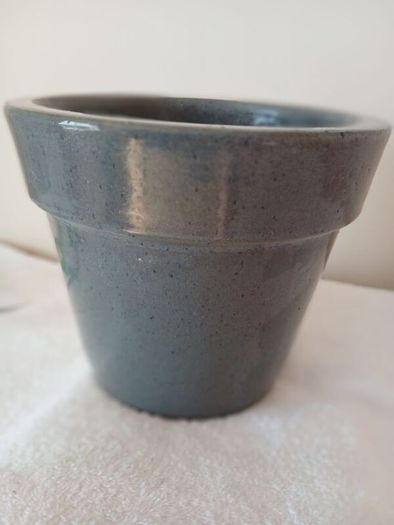 Glazed Terracotta Planter Pot.  Slate grey.