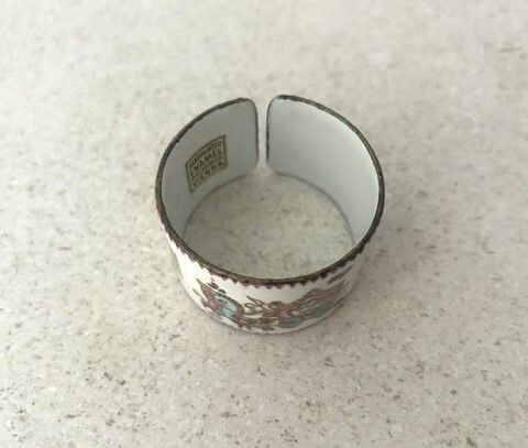 Vintage 1960s M Aichberger Vienna Enamel Napkin Ring