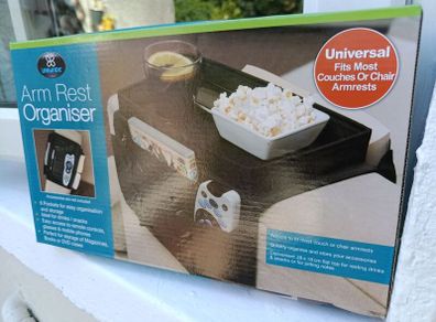 TV arm rest organiser