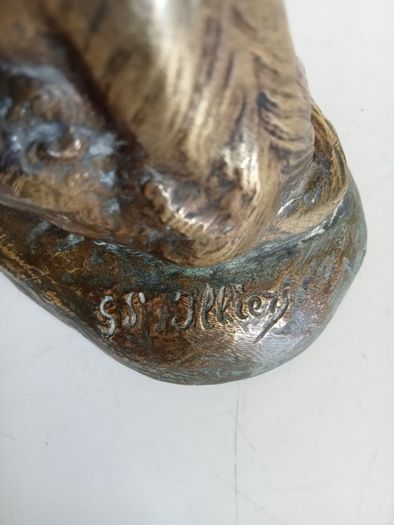 Gaston D'Illier (1876 - 1932) Dog sculpture- Bronze (Signed)