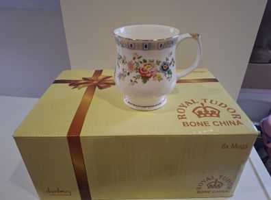 Royal Tudor 'Dunleavy' Bone china mug x 6