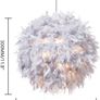 NEW SALE | Feather Light Shade for Ceiling Pendant Light, Fluffy Lamp Shade Lampshade Lightshade GREY Image 6