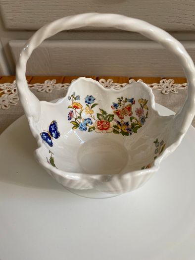 Aynsley Shell Cottage Garden Fine Bone China Basket Dish