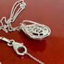 Silver Natural Moroccan Amethyst & White Zircon Twisted Vine Pendant with Chain Image 9