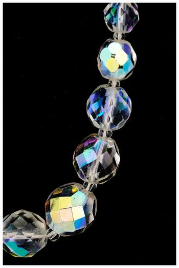 Vintage Aurora Borealis Crystal Bead Necklace Art Deco Bridal Jewellery