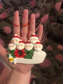 Personalised resin Covid christmas decoration