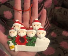 Personalised resin Covid christmas decoration