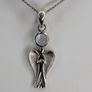 Sterling silver angel pendant with moonstone and box chain Image 3