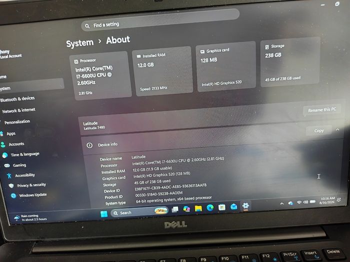 Dell latitude 7480 i7-full hd sdd