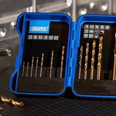 Titanium Nitride Coated HSS Drill Bit Set, 1.5mm - 10mm, 15 Pcs (FREE POSTAGE)