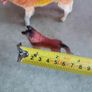 Vintage unknown maker Large hard rubber plastic 2 Collie Dogs Orange yellow white Image 3