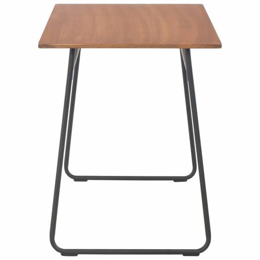 Dining Table Brown 120x60x73 cm Solid Plywood Steel