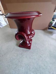 Rare find Vintage Red Wing Pottery urn vase Handcrafted in portugal.