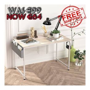 NEW SALE | Writing Computer Desk, Office Work Desk for student and worker, Laptop Table with Storage Bag and Headphone Hook,Modern Simple Style Desks for Bedroom, Home, Office(100x50x75cm)