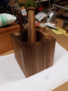 Pestle and mortar wooden