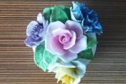 Vintage  Radnor  bone china England hand modelled flowers posie