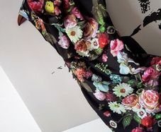 TED BAKER Floral Black Oil Painting Midi Dress Size 0