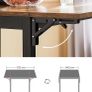 Dining Table Folding Kitchen Table for 2-4 People Small Spaces Vintage Brown/Black Image 3