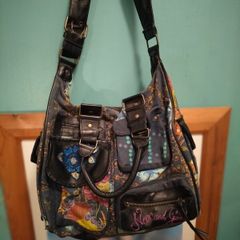 colorful patchwork shoulder bag is  Desigual