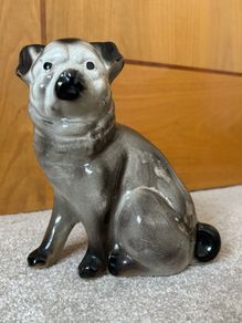 Antique  Ceramic Pug Dog Figurine
