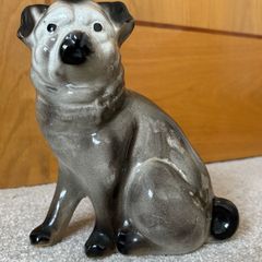 Antique  Ceramic Pug Dog Figurine