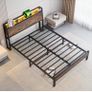 King Size Bed Frame with Charging Station and LED Lights Image 4