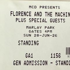 PFlorence & The Machine Concert (original ticket- price reduced)