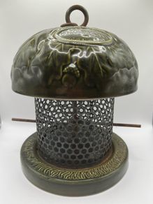1970s vintage ceramic bird feeder