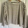 Stradivarius ladies cream and black striped top Image 2