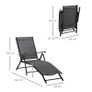 Set of 2 sun loungers, folding sun lounger, 7-position adjustable backrest, aluminum frame 64x134x95cm, black Image 2