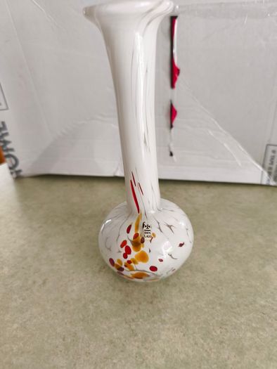 Lovely Vintage MCM Mdina Glass Long Stem Vase, Bulbous Base
