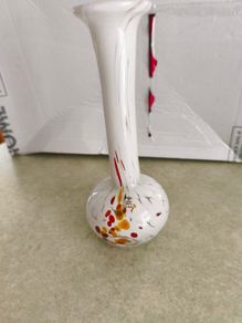Lovely Vintage MCM Mdina Glass Long Stem Vase, Bulbous Base