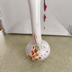 Lovely Vintage MCM Mdina Glass Long Stem Vase, Bulbous Base