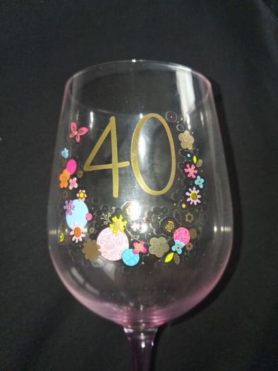 40th Birthday Wine Glass