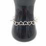 Vintage Sterling Silver Linked Hearts Bracelet Image 2