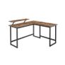 L-shaped computer desk Office Desk  with movable monitor top, corner desk, office, study, gaming, space-saving, easy mounting, metal, vintage brown-black Image 2