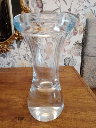 Studio Hand Blown Free Form Vase. Very Heavy.