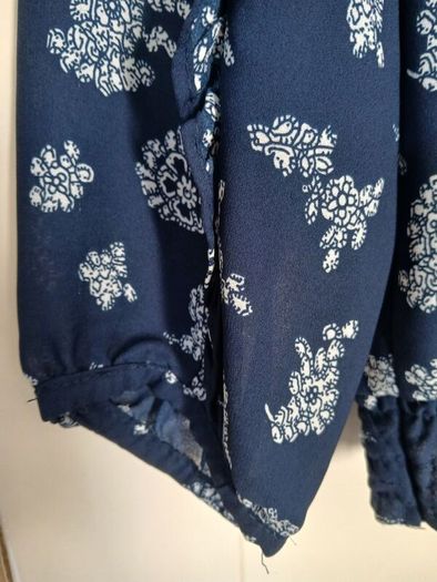 Navy print blouse
