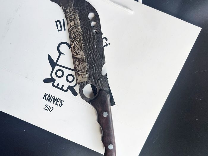 Forged Butcher Knife with Owl Engraving  Wisdom, Strength & Precision