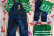 Denim Dungaree,s And Jumper set