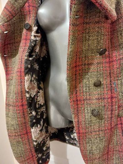 NEW, Joe Brown Green Check Wool Winter Coat - Size 10