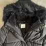 Primark Black Longline Puffer Coat with Faux Fur Hood Size XXS Image 2