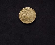 Australian : One Dollar " Kangaroos ", Coin - 1984, ( First Year of Issue )